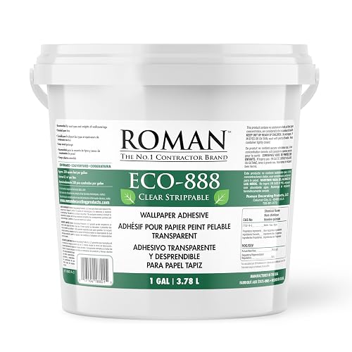 ROMAN’s ECO-888 Clear, Strippable, Wallpaper Adhesive, Easy ...