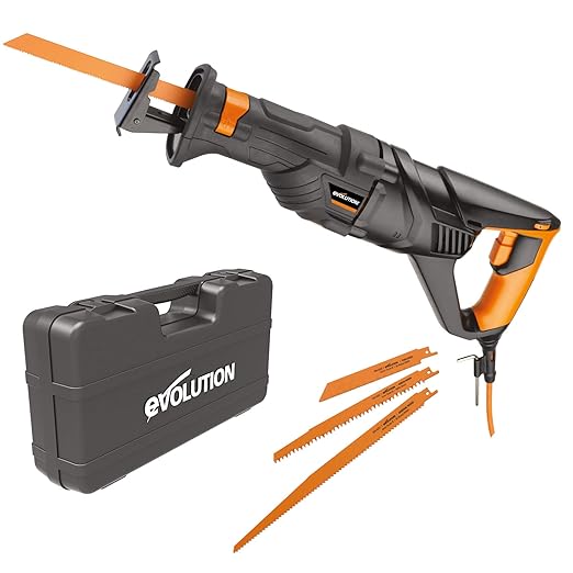Evolution Power Tools Rage 8 MultiMaterial Reciprocating Saw with 4 Bi