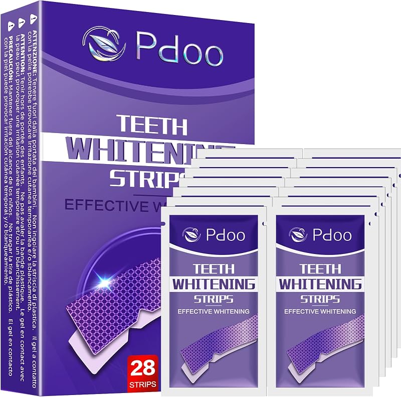 Tiras Blanqueadoras Dientes Moradas - 28 Tiras | Kit Blanqueador Dental Profesional con Tecnología Púrpura Correctora de Color | Blanqueamiento Dental Seguro para el Esmalte y Resultados Rápidos — foto 1 de 8