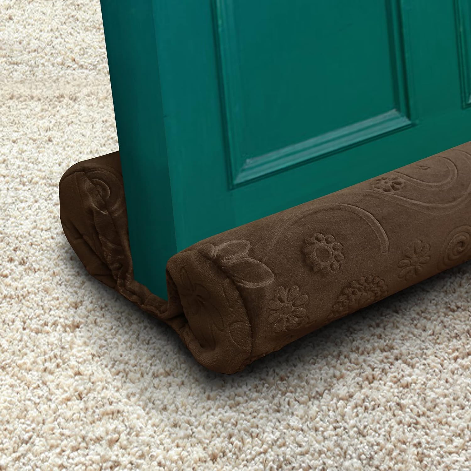 Draft Stoppers - Tormays,TumiMallody Door Draft Stopper Sound Noise Air Blocker Wind Rain Seal Strip Printed Velvet Double Sided Guard Adjustable Washable Multi Color Available (36 inch,Acorn)