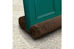 Tormays,TumiMallody Door Draft Stopper Sound Noise Air Blocker Wind Rain Seal Strip Printed Velvet Double Sided Guard Adjustable Washable Multi Color Available (36 inch,Acorn)