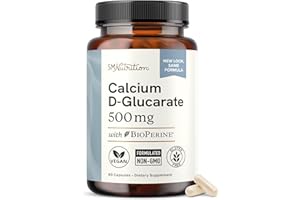 SMNUTRITION Calcium D-Glucarate | 500MG | CDG for Liver Detox and Cleanse, Hormone Balance, and Menopause Support | Calcium Supplement | Vegan, Non-GMO, Third-Party Tested | 90 Capsules (3-Month Supply)