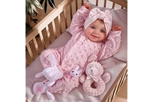BABESIDE Reborn Baby Dolls Sunny - 17Inch Cute Soft Vinyl Realistic Baby Doll Girl Poseable Smiling Real Life Baby Dolls with