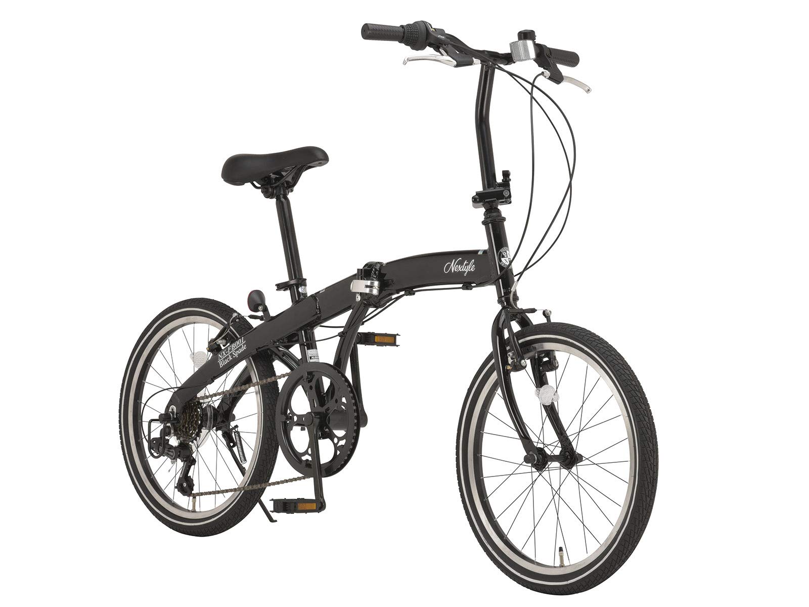 ネクスタイル(Nextyle) NX-FB001 折りたたみ 自転車 20インチ シマノ製6段変速 折りたたみハンドル 52Tギア Vブレーキ BlackSpade ブラック46663商品画像