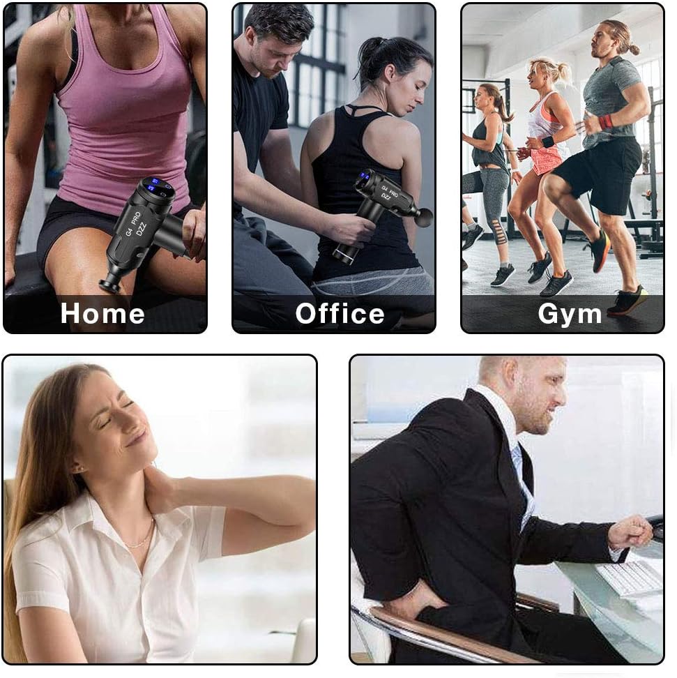 DZZ Massage Gun Percussion Handheld Electric Muscle Massager Professional Electric Body Massager & Featuring Quiet Glide Technology Portable Super Quiet Brushless Motor: Health & Personal Care