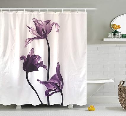 Amazon Com Nymb Purple Shower Curtain For Bathroom Withered