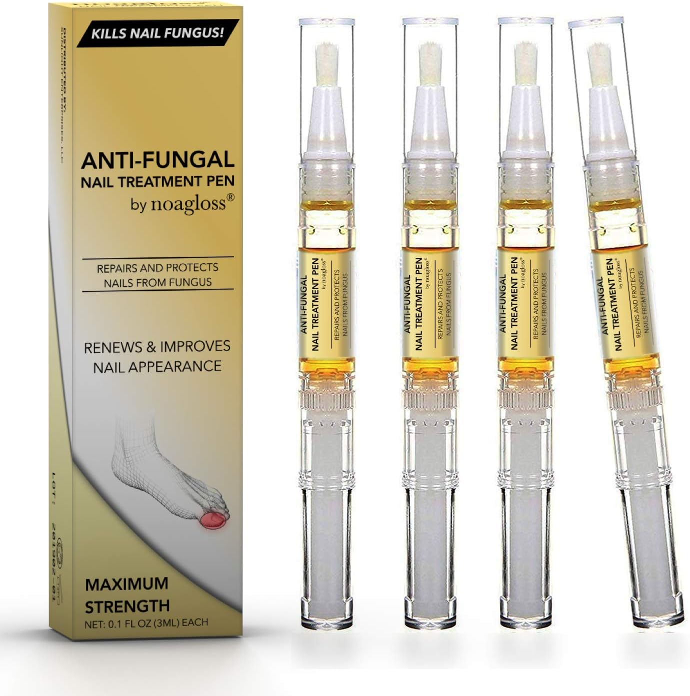 Noagloss Toenail Fungus Treatment Pen Fingernail Antifungal Nail Polish - Extra Strength Nail Repair Brittle Nail Treatment