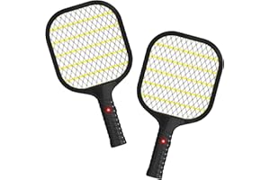 pzqzmar Fly Swatter, Fly Zapper, Mosquito Zapper, 3000V Handheld Bug Zapper Racket, Electric 3-Layer Safety Mesh Fly Swatter 
