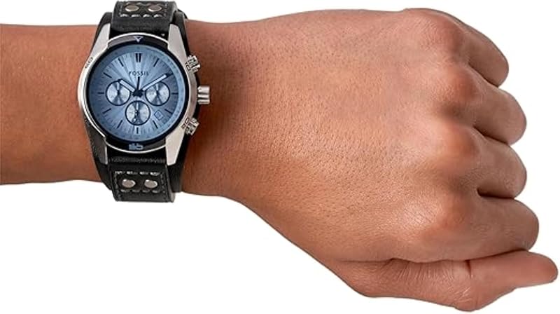 Fossil coachman relógio masculino movimento cronógrafo de quartzo 45mm caixa de aço inoxidável prata com pulseira de couro genuíno ch2564