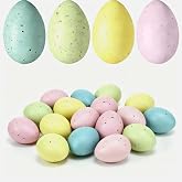 KOKABI Speckled Easter Eggs Decoration, 16 Pcs 2.4 in Pastel Easter Eggs for Vase Filler Bowl Basket, Fake Eggs for Easter Centerpieces for Tables Decor Rustic Spring Decorations for Home