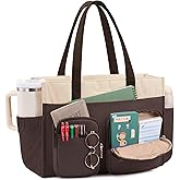 LOVEVOOK Teacher Tote Bag for Women,Multi-pocket Laptop Bag with Large Cup Holder,Nurse Bags Work Travel Computer Handbag