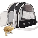 Bearded Dragon Travel Carrier,Lizards Carrier, Small Animal Travel Carrier for Sugar Glider Hedgehog Rat Parrot Bird Guinea Pig, Portable Guinea Pig Travel Bag for 2