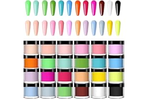 L-BULICE 24 Color Acrylic Nail Powder Set, Acrylic Powder Set, Nail DIY Art Design, Acrylic Nail Art 3D Nail Sculpture French Nail Extension, Gift for Women