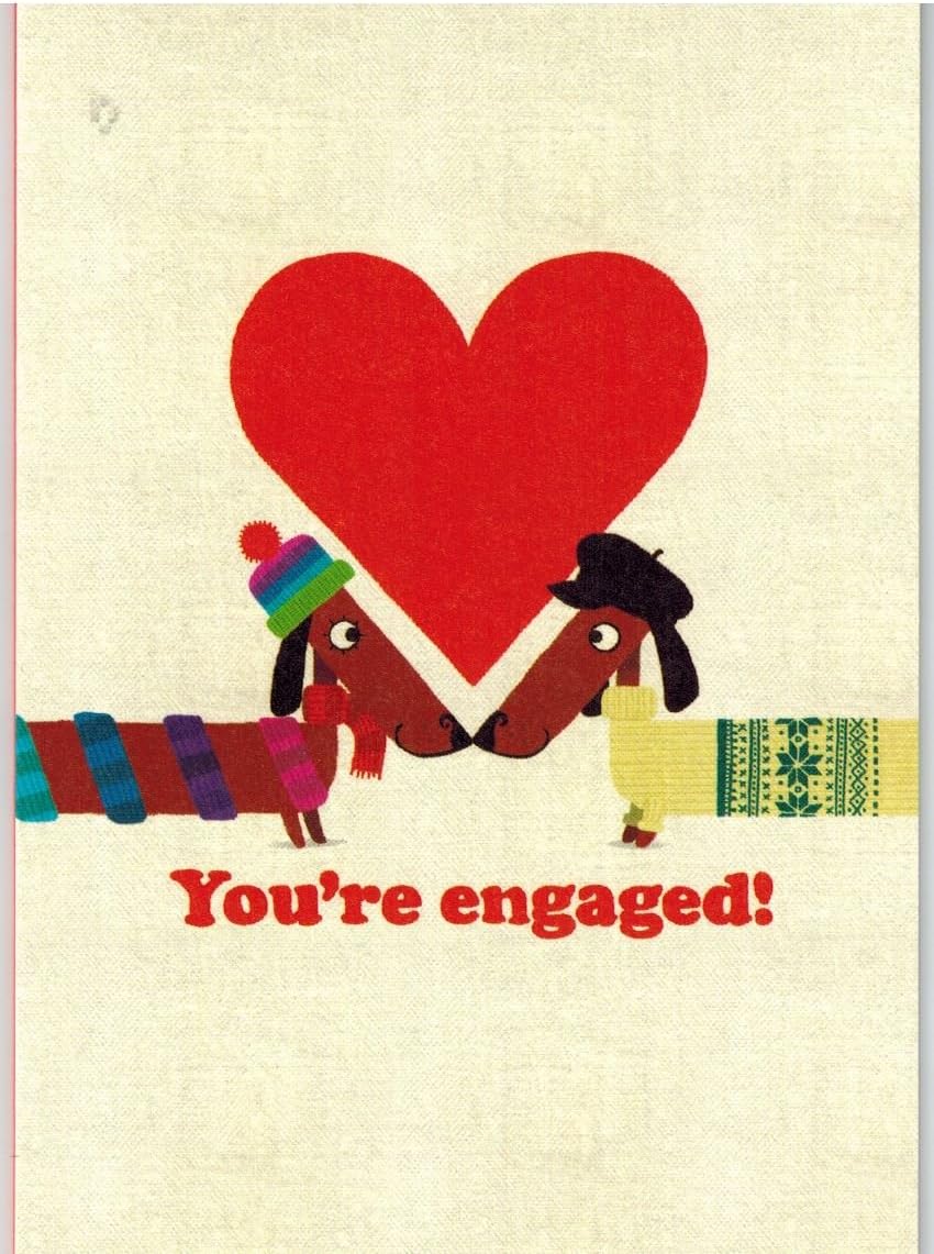 Roger la Borde Dachshund Engagement Cards Set of 6 "Puppy Love HD"