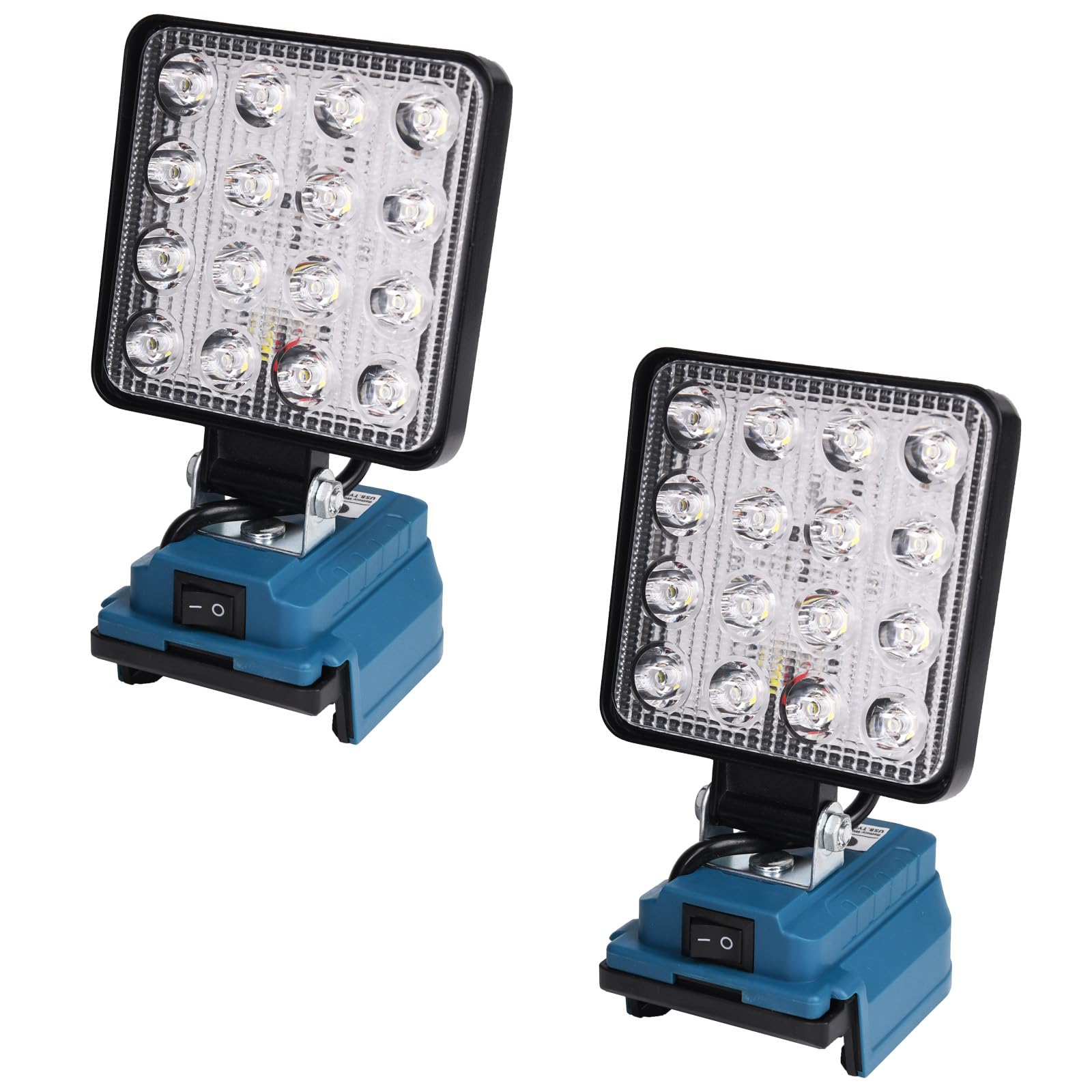 Photo 1 of LED Work Light for Makita 18V Battery, OTYTY 48W 4800LM Portable Rechargeable Cordless Flood Light with USB & Type-C Charging Port for Job Site Lighting Workshop Camping 2 Pack