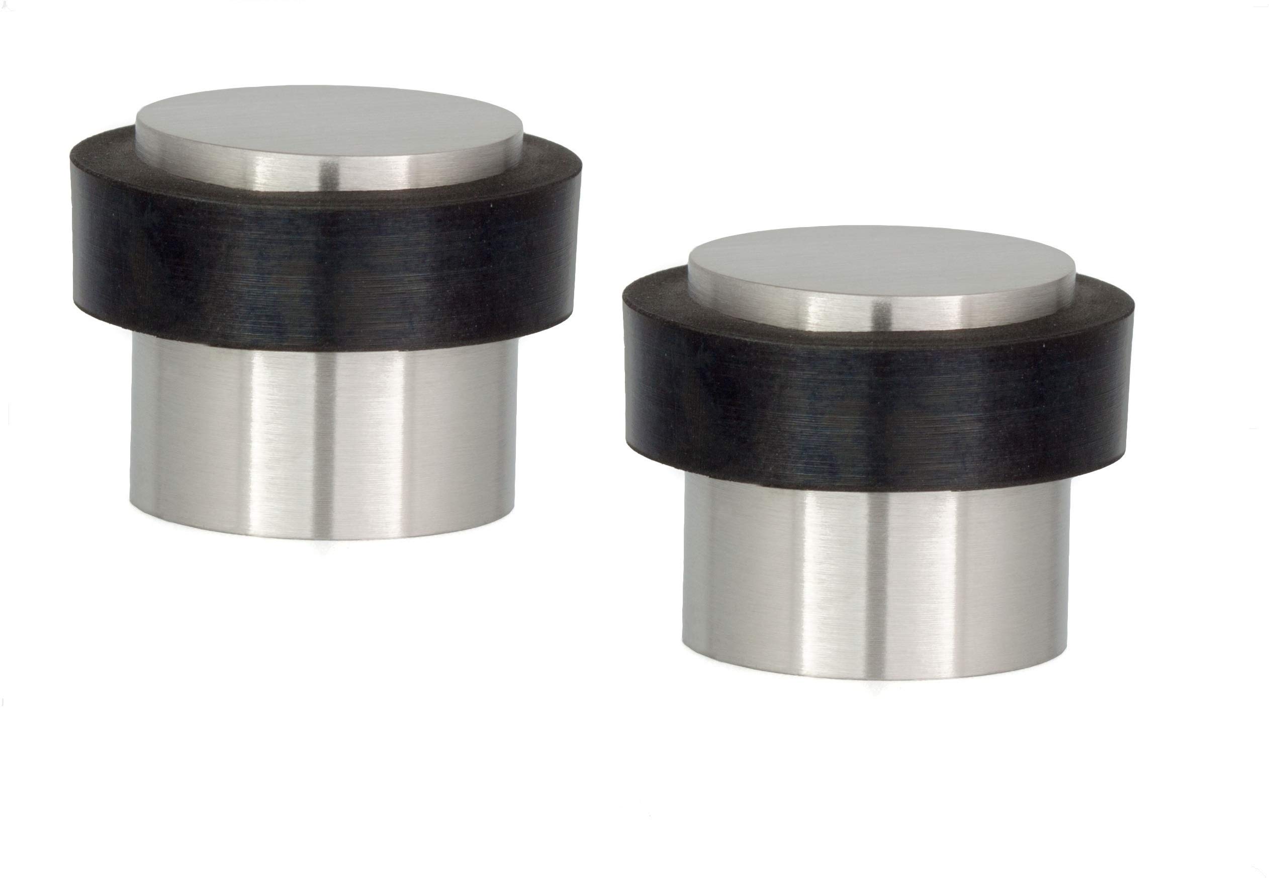 EVI Herrajes | Pack of 2 Screwed Door Stops | Ø20x20mm | Floor Mounted | Stainless Steel | Natural Silicone Protection | Includes Screw + Fastening Plug | Model I-157