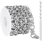 UMAOKANG 2 Meters Stainless Steel Chain for Jewelry Making High Polish Circle Craft Chains Bulk