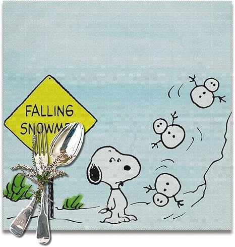 Amazon ランチョンマット テーブルマット 食事マット スヌーピー雪だるま 6枚セット お手入れ簡単 丸洗い 断熱 撥水 防汚 傷防止 滑り止め 子供 食卓 プレースマット おしゃれ かわいい 30x30cm ランチョンマット オンライン通販