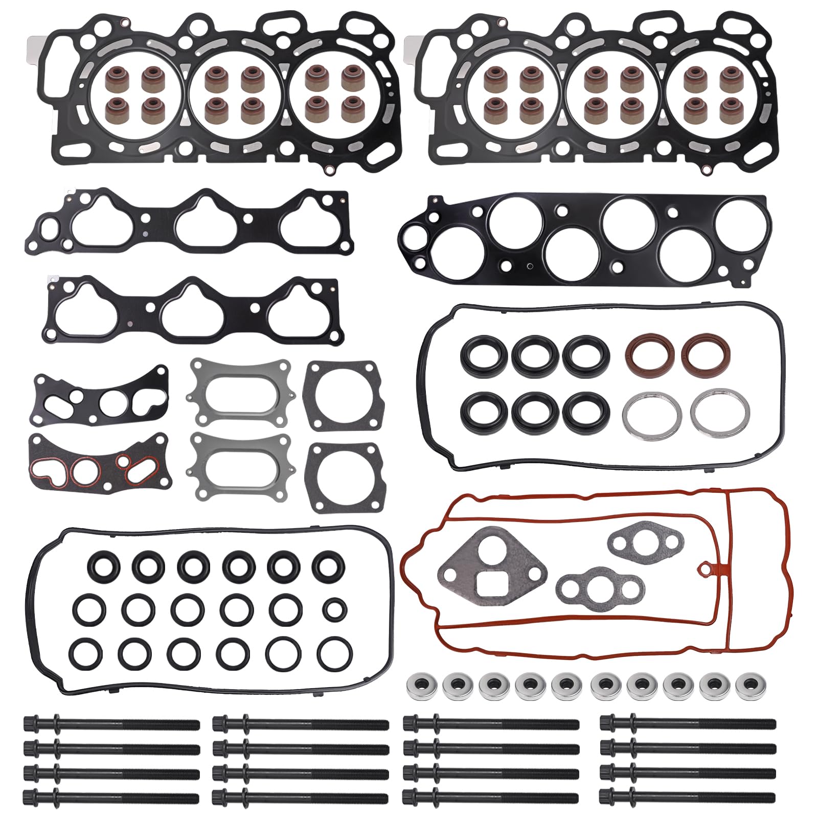 Photo 1 of MLS Engine Head Gasket Set with Bolts Compatible with Honda Acura Vehicle 3.5L V6 SOHC 2008-2017 Accord Odyssey Crosstour Pilot Ridgeline RDX TL TSX Accord Crosstour, Replace#HS26509PT ES71329-1