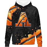 COZYAURA Boys Hoodies Custom Sports Sweatshirts for Kids - Basketball Graphic Hooded Pullover Gifts for Teens Youth Orange