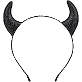 XinblueCo 2pcs Glitter Devil Horns Headband Halloween Devil Ears Headband for Women Halloween Fancy Dress Cosplay Hairband