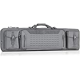 Savior Equipment Urban Warfare Tactical Double Long Gun Bag Case Backpack w/Pistol Handgun Case,46 Inch SW Gray