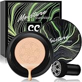 Air Cushion CC Cream Mushroom Head Foundation, Moisturizing Concealer Makeup Base, Full Coverage, Nude Long Lasting Waterproo