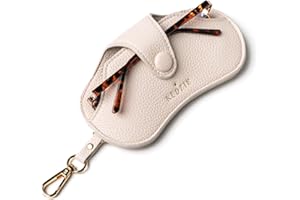 KEDZIE Eclipse Eyewear Case Unisex Vegan Leather Eyeglass Case Pouch with Snap Closure