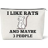 Cute Rat Cosmetic Bag Rats Gifts for Rat Lovers Mouse Makeup Bag Animal Lovers Gift Rats Owner Gift Birthday Christmas Graduation Gifts for Friends Sister Mom Daughter Travel Toiletry Pouch
