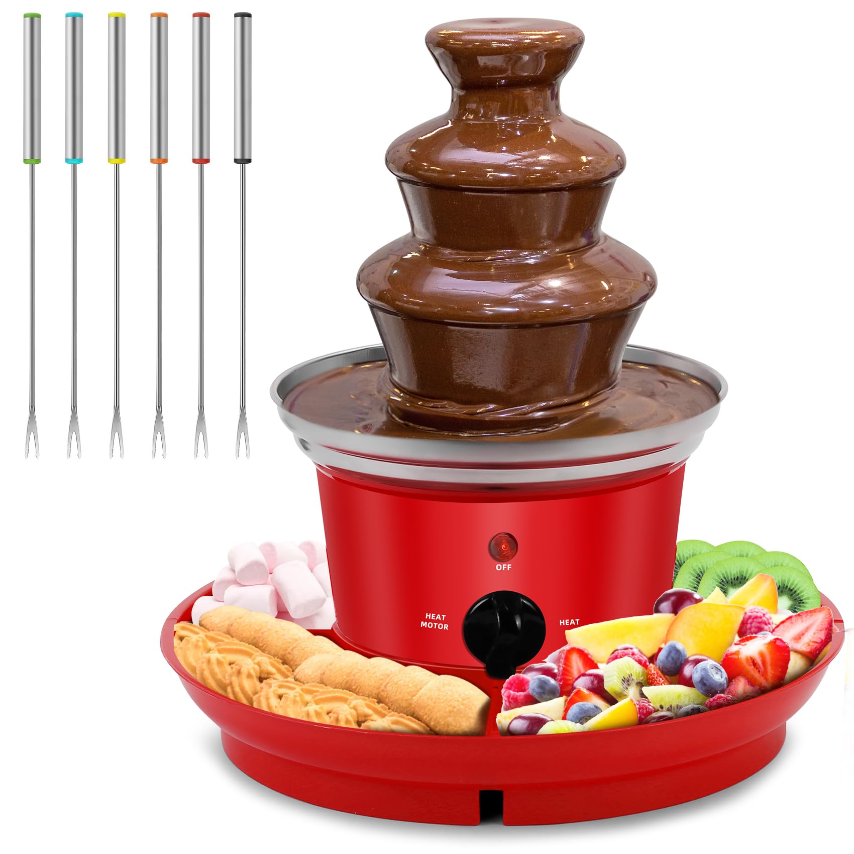 Photo 1 of MINI Chocolate Fondue Fountain, 32-Ounce Stainless Steel Electric Chocolate Fondue Set