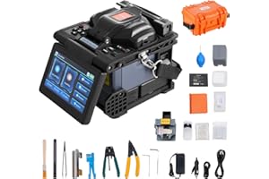 VEVOR Fiber Fusion Splicer 6-Motor, Core Alignment, 6s Splicing & 13s Heating, 5" LCD Screen, 3 in 1 Fiber Holder, 7800mAh Ba