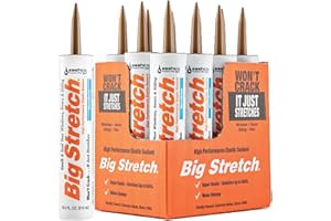 Sashco 10018 100 Percent Acrylic Latex Big Stretch High Performance Caulk, 10.5oz Cartridge, Woodtone (Case of 12)