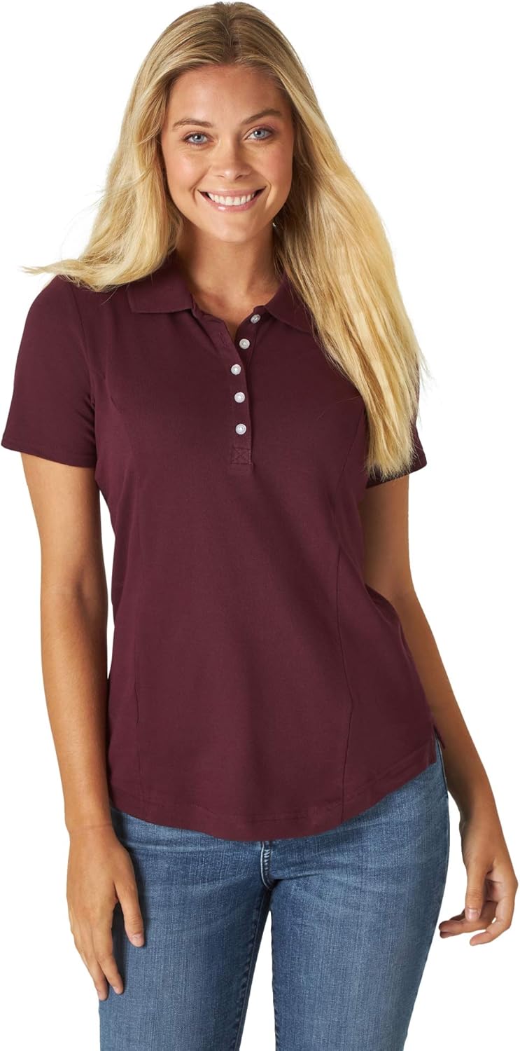 Riders by Lee Indigo Women's Short Sleeve Polo Shirt at  Women’s Clothing store