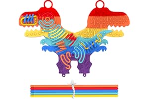 SIFONOL Silicone Sensory Activity Board,Double-Sided Busy Board for Fine Motor Skill,Fidget Toy for Calming, Stress, Anxiety, ADHD , Autism , Silent, No Mess , Kids 3+ & Adults(Dinosaur,Colorful)
