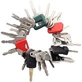 24 Heavy Equipment Keys Master Set, Construction Ignition Key Set | Fits Case,Komatsu,Hyster, Cat, JCB, Daewoo, JLG, JD, Forklift, Crown, Volvo, Toyota.