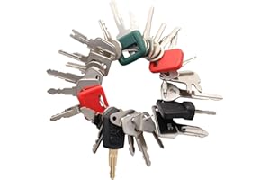WAH YUE HING 24 Heavy Equipment Keys Master Set, Construction Ignition Key Set Fits Case,Komatsu,Hyster, Cat, JCB, Daewoo, JLG, JD, Forklift, Crown, Volvo, Toyota.