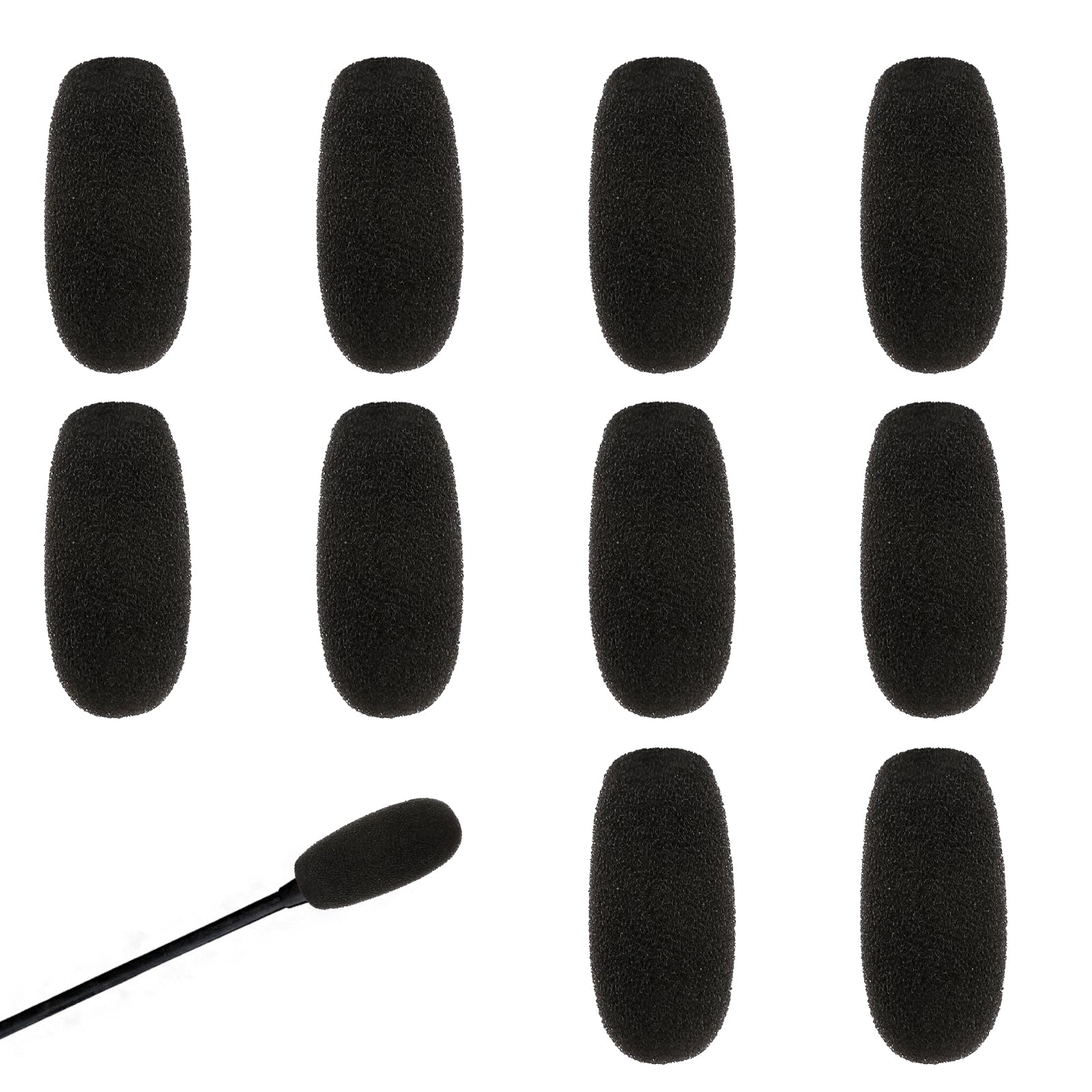 Photo 1 of 10 Pcs Microphone Covers Foam Windscreen Headset Microphone Covers Foam High Density Mic Covers for Microphones Protection
