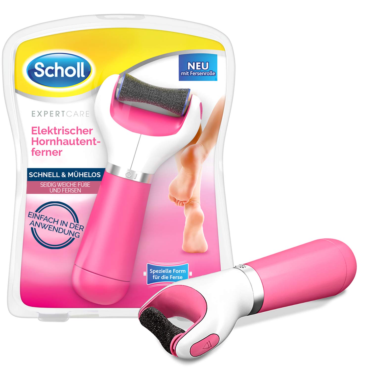 Scholl Expertcare Express Pedi Electric Callus Remover for Silky Soft Feet - Roller with Special Shape for the Heel