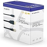 BrightOn - Optimized Set Compatible with PS5 PRO | 8K HDMI 2.1 HDR 8K@60Hz/4K@120Hz Gold Plated | CAT 7 Super High Speed Gold Plated | Fast Charge Cable (PS5 PRO)
