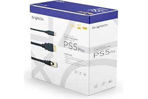 Brighton - Optimized Set Compatible with PS5 PRO | 8K HDMI 2.1 HDR 8K@60Hz/4K@120Hz Gold Plated | CAT 7 Super High Speed Gold