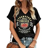 Women's Vintage Rock Band T-Shirt/Free Bird Eagle Graphic Tees/Country Concert Music Short Sleeve Shirts Tops