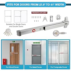 IRONWALLS Push Bar Panic Exit Device with Alarm