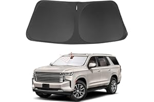 YYCKE Windshield Sun Shade Accessories Compatible with 2021-2024 2025 Tahoe for Chevrolet Foldable Sunshade Sun Visor Blocks UV