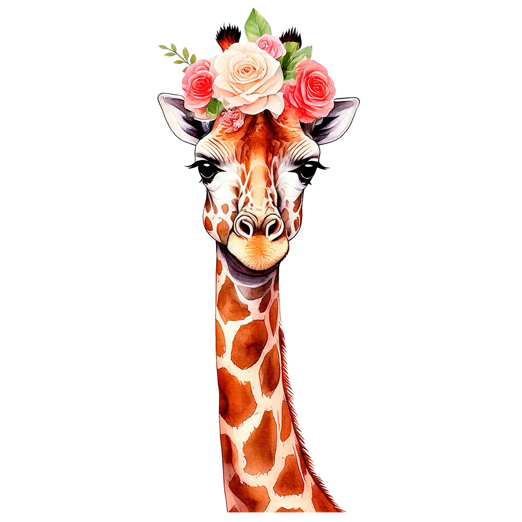 yabaduu YX018 Giraffe Wall Sticker for Nursery Baby Room Africa Beige Watercolour (85 x 30 cm)