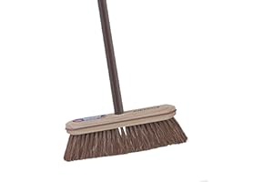 Superio Horsehair Broom, Brown Metal Handle with Fine Premium Bristles, Heavy Duty Home and Kitchen Broom Easy, Sweeping Dust