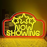 Now Showing Neon Sign Now Showing Movie Sign Movie Theater Led Neon Sign for Wall Decor Cinema Neon Light Up Sign for Movie Night Party Decorations Movie Theater Movie Room Film Room