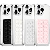Yojaro 4Pack Silicone Suction Phone Case Mount, Silicon Adhesive Smartphones Stand Sticky, Hands-Free Phone Accessories Holder for Selfies and Videos (Black &amp; White &amp; Translucent &amp; Light Pink)