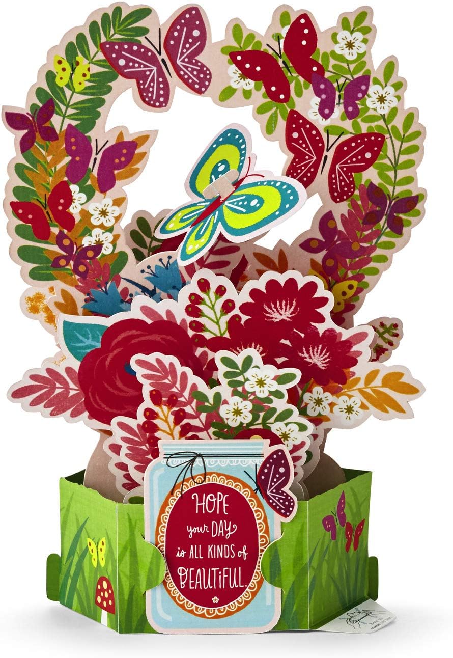 Hallmark Birthday Card - 3D Butterfly and Floral Design, 3D Butterfly Bouquet - Image 3