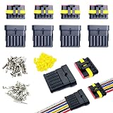 Twippo 5 Kit 6 Pin Connector Automotive Electrical Connectors Quick Connect and Disconnect 6 Wire Connectors Waterproof Connector 6 Way