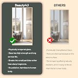 Beauty4U Full Length Mirror 180x80cm Gold Aluminum Frame Free Standing view 7